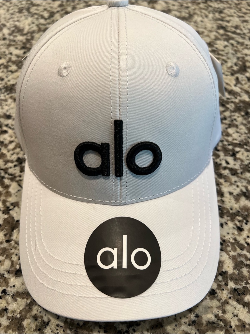 ALO Yoga unisex men and women White Cap with Black Logo